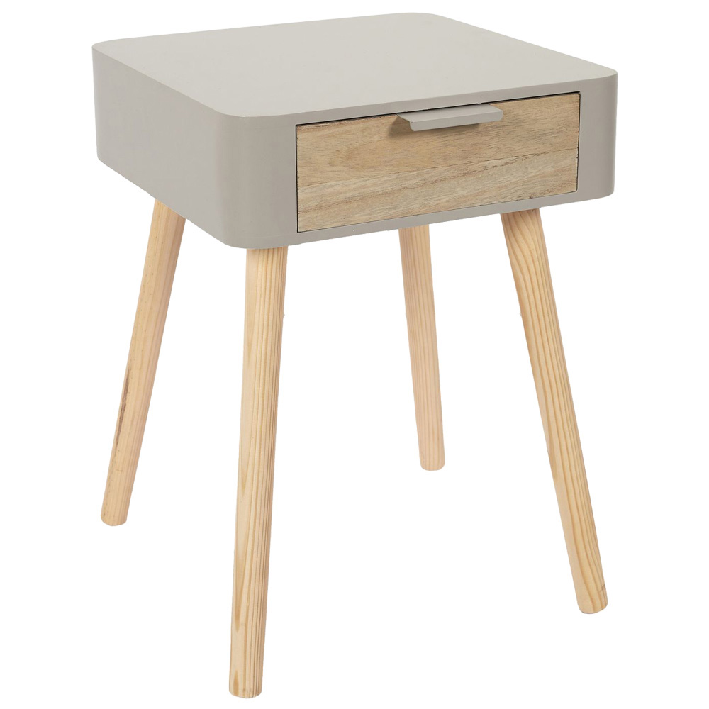 Mesita de noche con cajón marrón topo